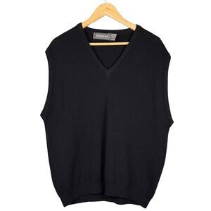 Vintage Christopher Hayes Sweater Vest Men's Australian Geelong Wool Large Black